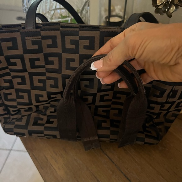 Givenchy Monogram G Tote Shoulder Bag – Brown Logo Canvas – Convertible Handles - Picture 8 of 17